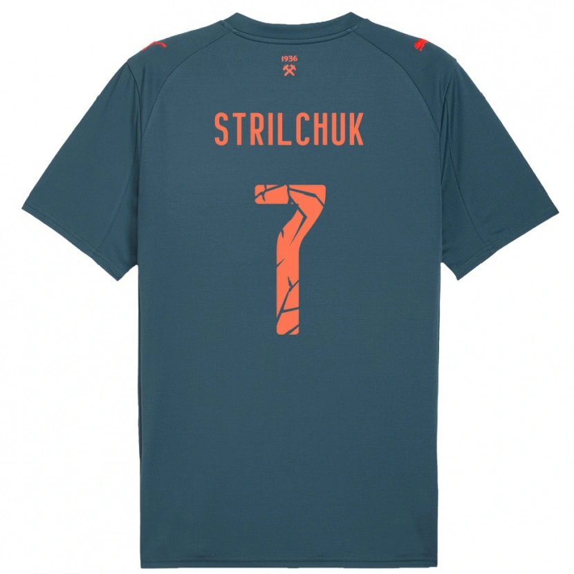 Danxen Hombre Camiseta Dmytro Strilchuk #7 Marino Rojo 2ª Equipación 2025/26 La Camisa