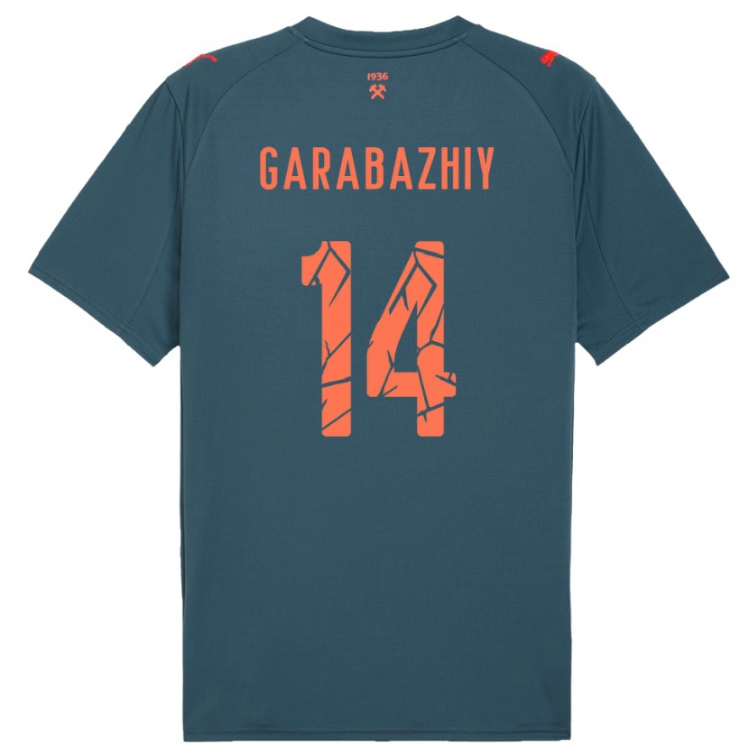 Danxen Hombre Camiseta Anton Garabazhiy #14 Marino Rojo 2ª Equipación 2025/26 La Camisa