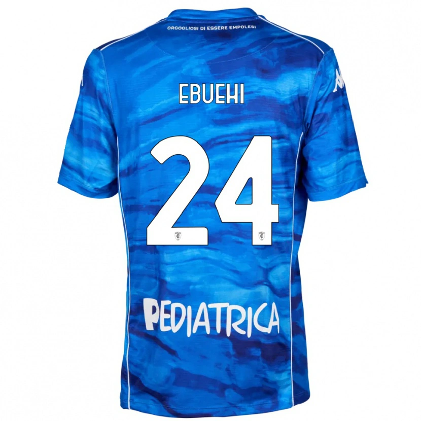 Danxen Mujer Camiseta Tyronne Ebuehi #24 Azul Blanco 1ª Equipación 2025/26 La Camisa