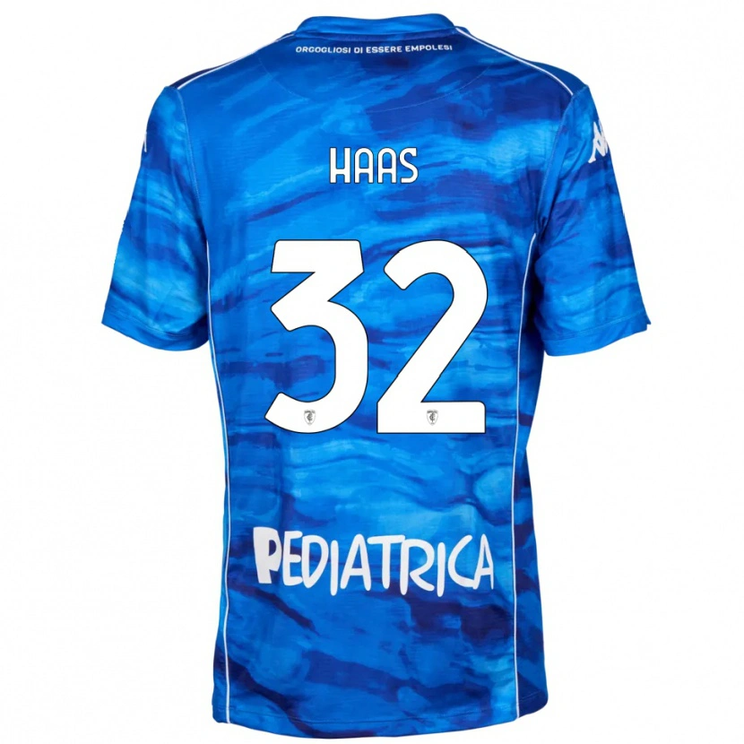 Danxen Mujer Camiseta Nicolas Haas #32 Azul Blanco 1ª Equipación 2025/26 La Camisa
