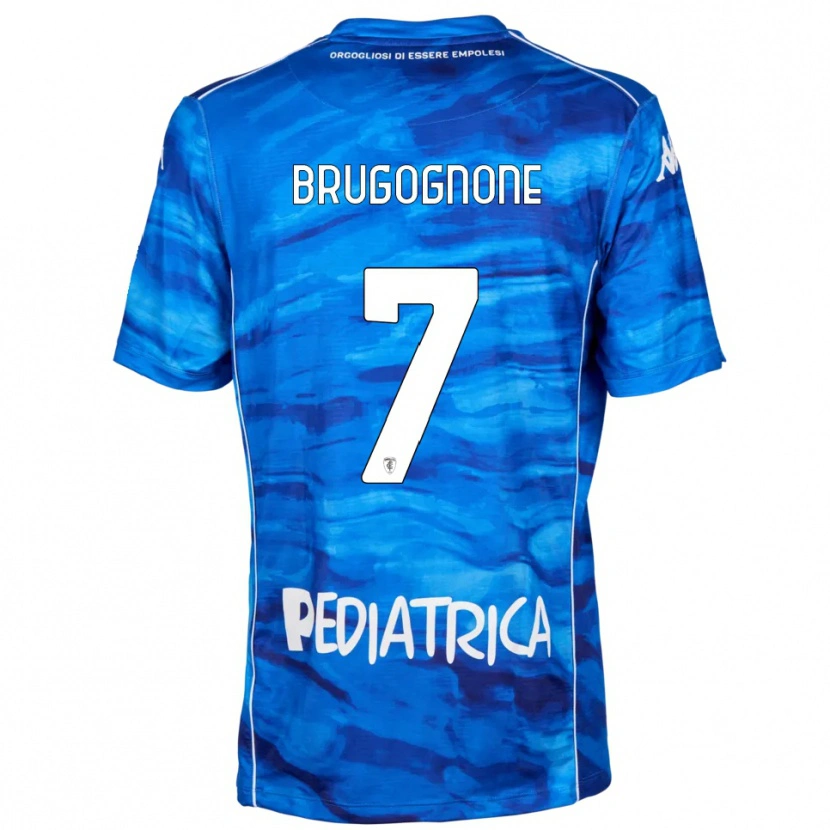 Danxen Mujer Camiseta Giuseppe Brugognone #7 Azul Blanco 1ª Equipación 2025/26 La Camisa