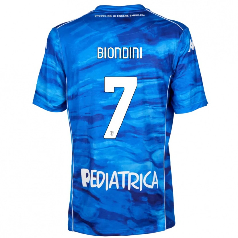 Danxen Mujer Camiseta Edoardo Biondini #7 Azul Blanco 1ª Equipación 2025/26 La Camisa