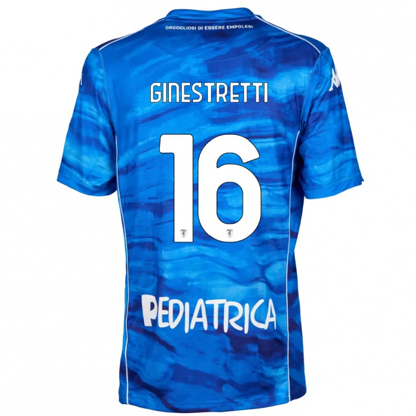 Danxen Mujer Camiseta Davide Ginestretti #16 Azul Blanco 1ª Equipación 2025/26 La Camisa