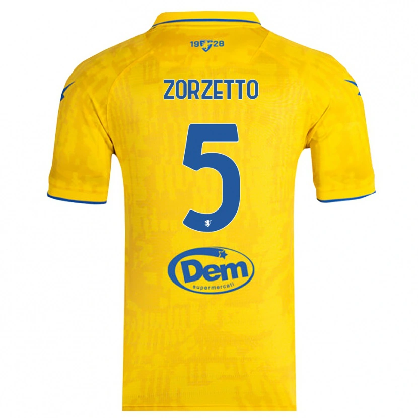 Danxen Mujer Camiseta Bruno Zorzetto #5 Amarillo Azul 1ª Equipación 2025/26 La Camisa