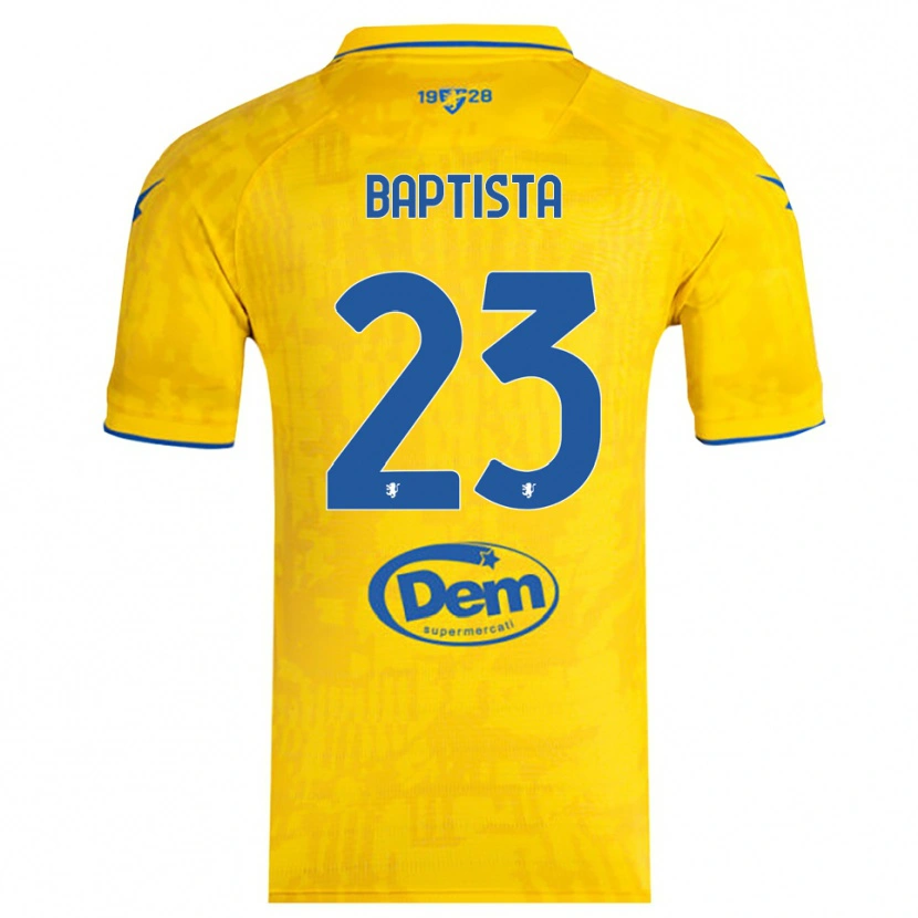 Danxen Mujer Camiseta Viktor Baptista #23 Amarillo Azul 1ª Equipación 2025/26 La Camisa