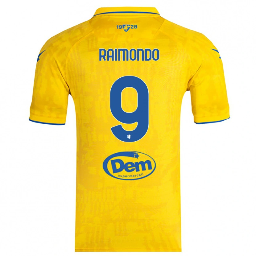 Danxen Mujer Camiseta Antonio Raimondo #9 Amarillo Azul 1ª Equipación 2025/26 La Camisa