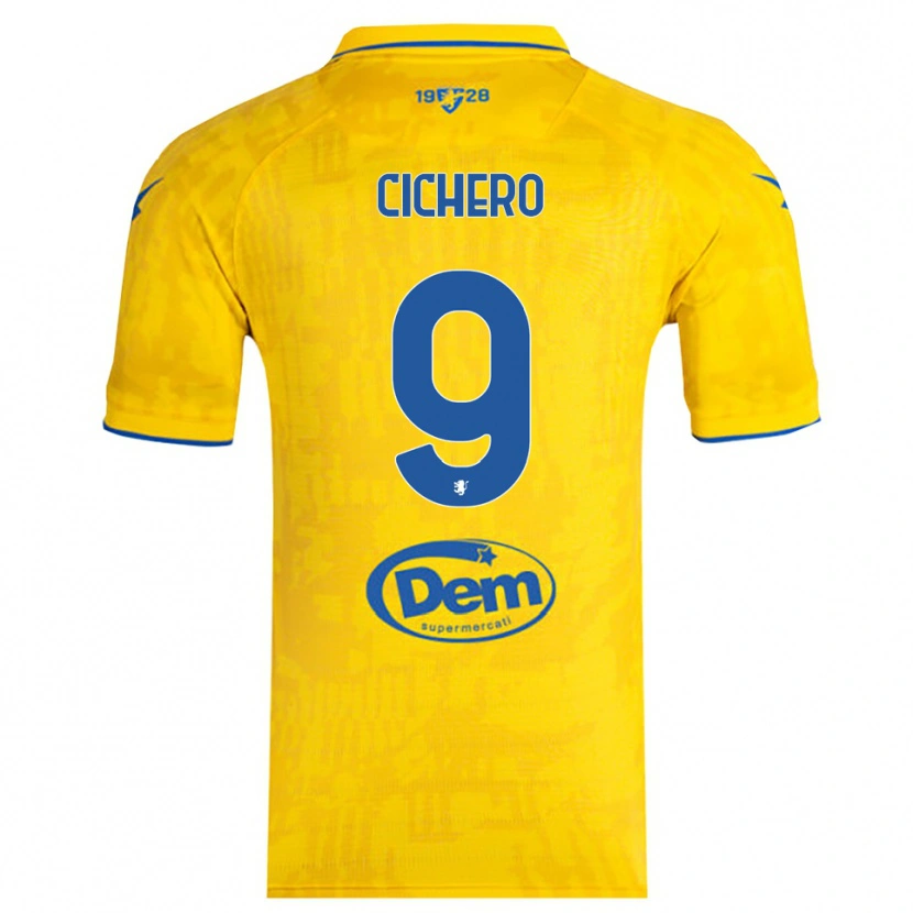 Danxen Mujer Camiseta Alejandro Cichero #9 Amarillo Azul 1ª Equipación 2025/26 La Camisa