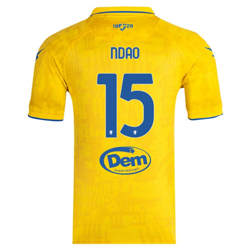Danxen Mujer Camiseta Yankhoba Ndao #15 Amarillo Azul 1ª Equipación 2025/26 La Camisa
