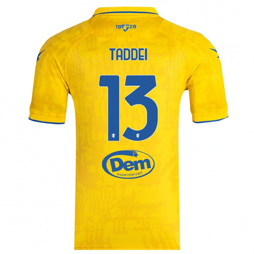 Danxen Mujer Camiseta Leonardo Taddei #13 Amarillo Azul 1ª Equipación 2025/26 La Camisa