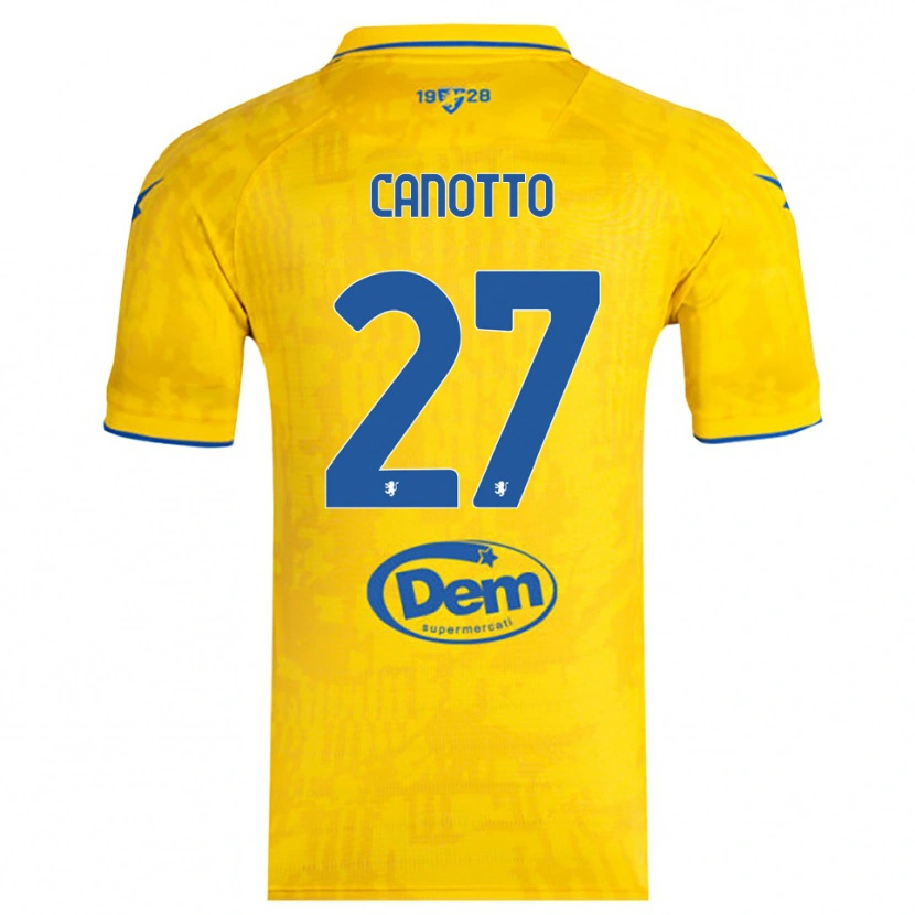 Danxen Mujer Camiseta Luigi Canotto #27 Amarillo Azul 1ª Equipación 2025/26 La Camisa