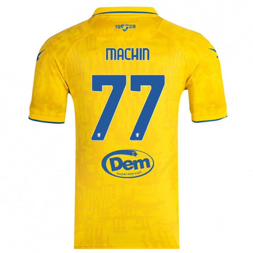Danxen Mujer Camiseta José Machín #77 Amarillo Azul 1ª Equipación 2025/26 La Camisa