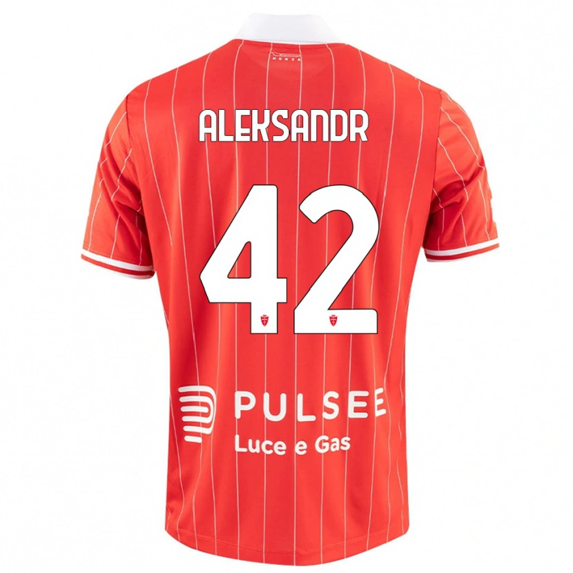 Danxen Mujer Camiseta Aleksandr Ballabio #42 Rojo Blanco 1ª Equipación 2025/26 La Camisa
