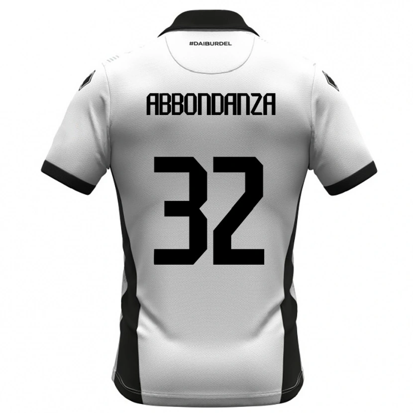Danxen Mujer Camiseta Simone Abbondanza #32 Blanco Negro Naranja 1ª Equipación 2025/26 La Camisa