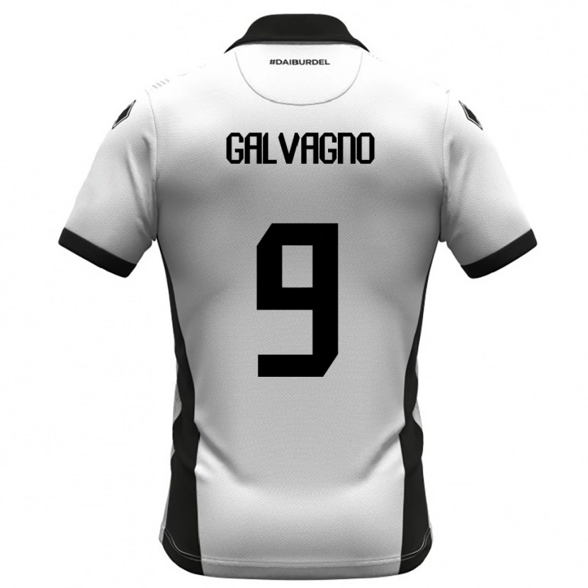 Danxen Mujer Camiseta Filippo Galvagno #9 Blanco Negro Naranja 1ª Equipación 2025/26 La Camisa