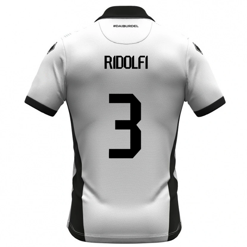 Danxen Mujer Camiseta Mattia Ridolfi #3 Blanco Negro Naranja 1ª Equipación 2025/26 La Camisa