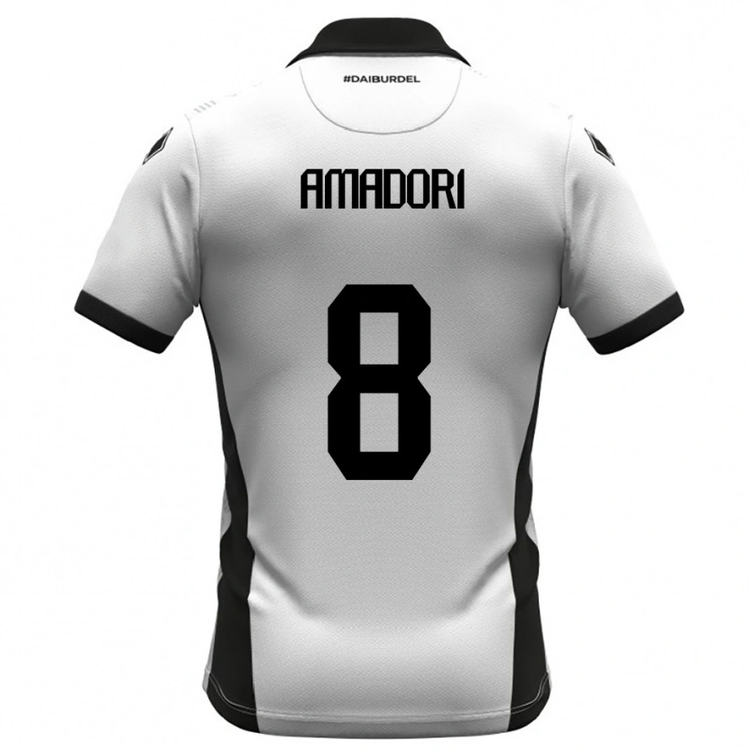 Danxen Mujer Camiseta Emilio Amadori #8 Blanco Negro Naranja 1ª Equipación 2025/26 La Camisa