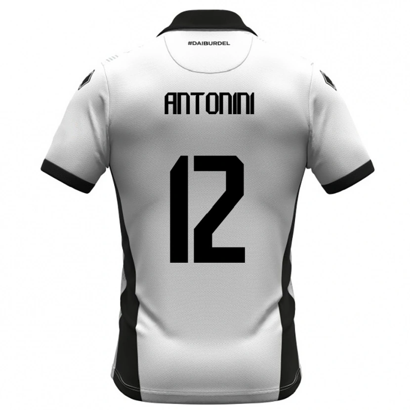 Danxen Mujer Camiseta Francesco Antonini #12 Blanco Negro Naranja 1ª Equipación 2025/26 La Camisa