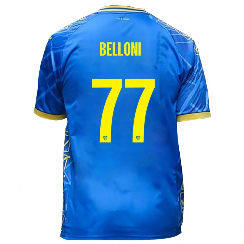 Danxen Mujer Camiseta Niccolò Belloni #77 Azul Cielo Amarillo 1ª Equipación 2025/26 La Camisa