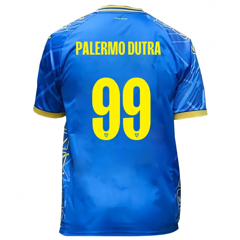 Danxen Mujer Camiseta Ryduan Palermo Dutra #99 Azul Cielo Amarillo 1ª Equipación 2025/26 La Camisa