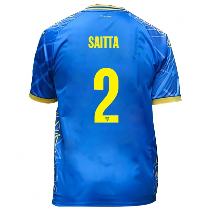 Danxen Mujer Camiseta Mattia Saitta #2 Azul Cielo Amarillo 1ª Equipación 2025/26 La Camisa