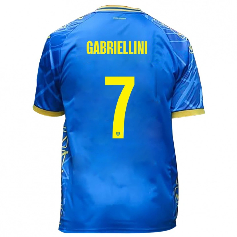 Danxen Mujer Camiseta Emanuele Gabriellini #7 Azul Cielo Amarillo 1ª Equipación 2025/26 La Camisa