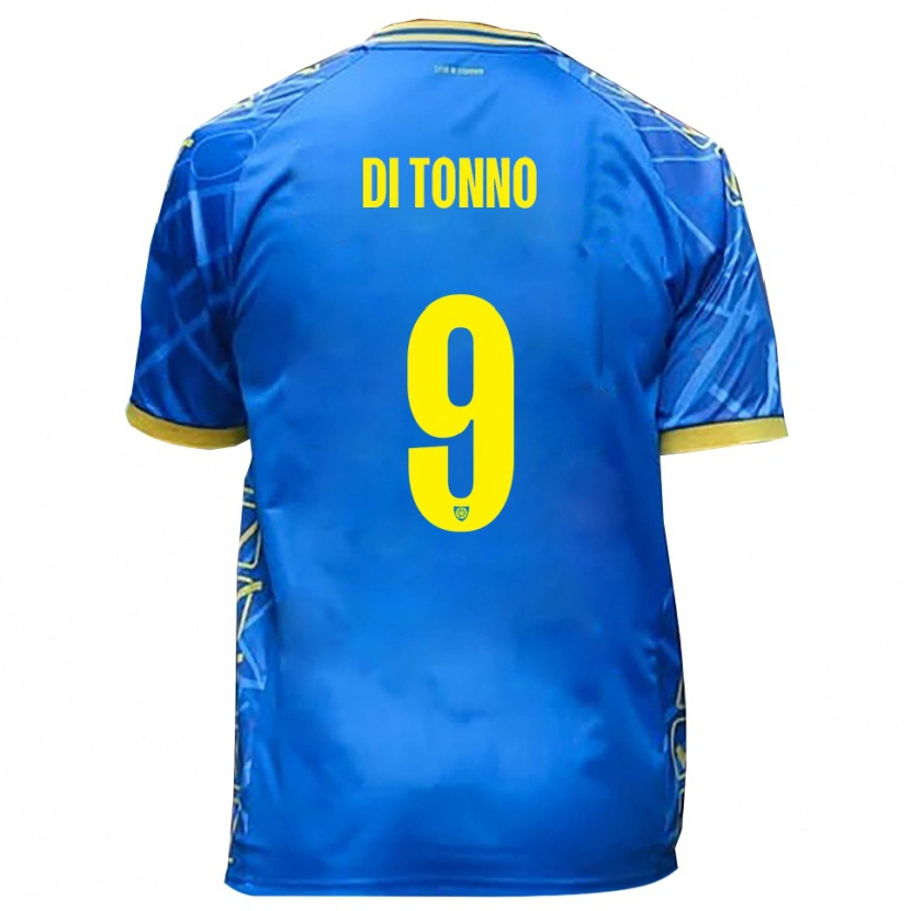 Danxen Mujer Camiseta Edoardo Di Tonno #9 Azul Cielo Amarillo 1ª Equipación 2025/26 La Camisa