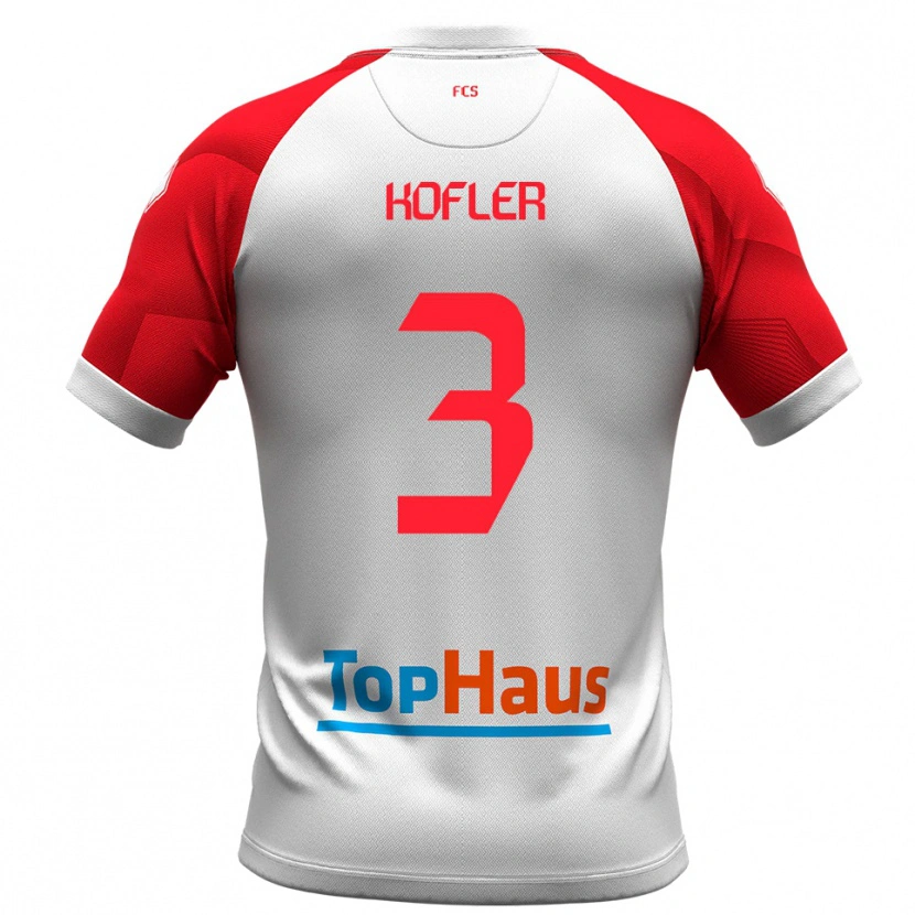 Danxen Mujer Camiseta Michael Kofler #3 Blanco Rojo 1ª Equipación 2025/26 La Camisa