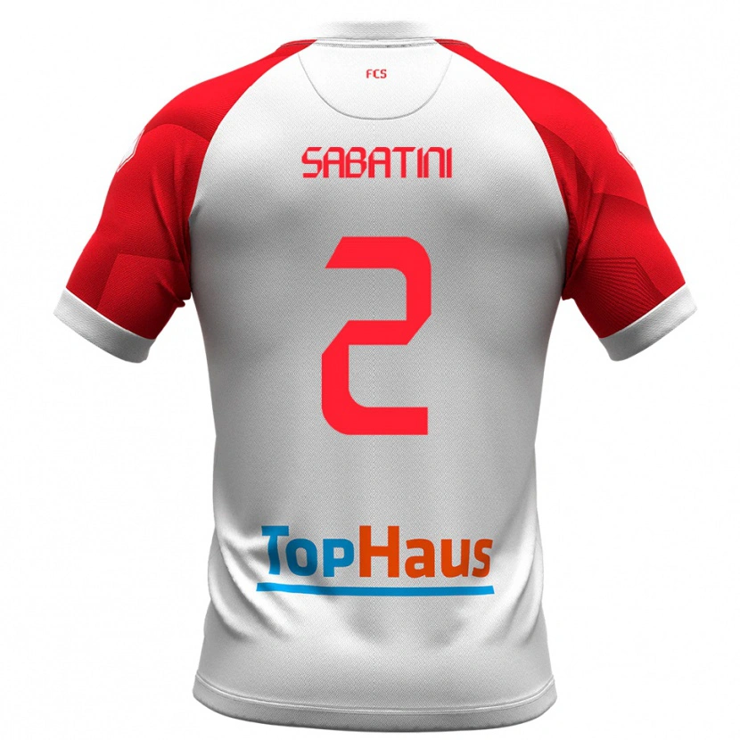 Danxen Mujer Camiseta Carlo Sabatini #2 Blanco Rojo 1ª Equipación 2025/26 La Camisa