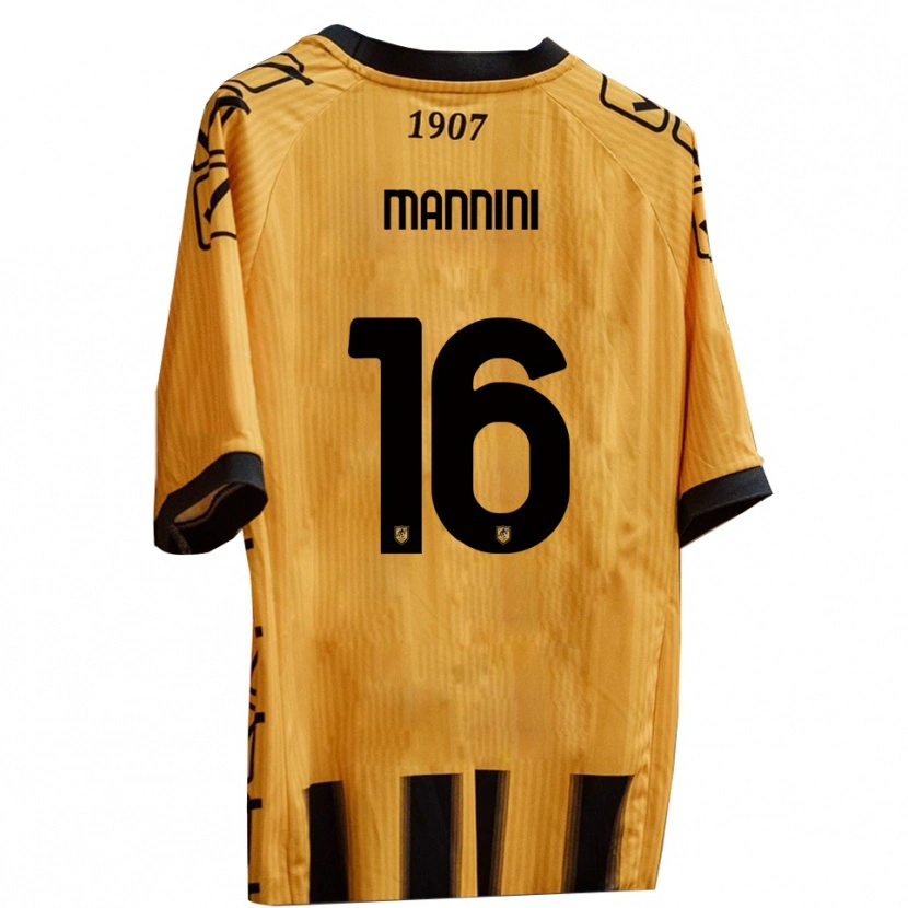 Danxen Mujer Camiseta Mattia Mannini #16 Amarillo Negro 1ª Equipación 2025/26 La Camisa