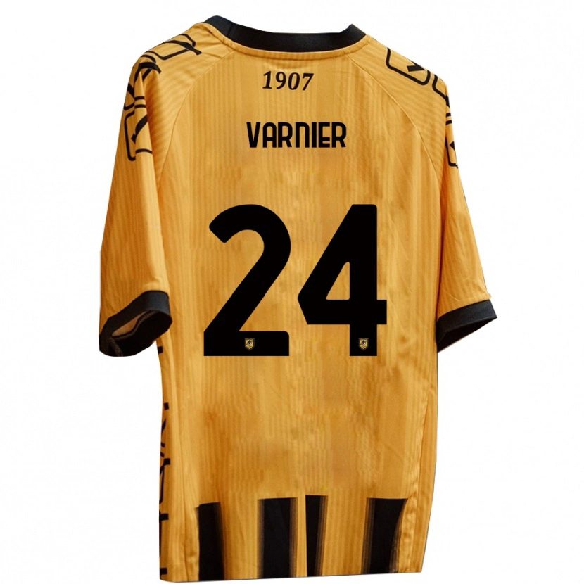 Danxen Mujer Camiseta Marco Varnier #24 Amarillo Negro 1ª Equipación 2025/26 La Camisa