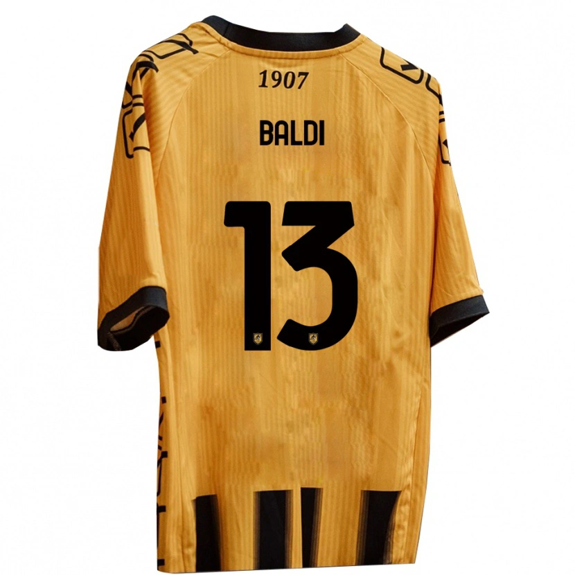 Danxen Mujer Camiseta Matteo Baldi #13 Amarillo Negro 1ª Equipación 2025/26 La Camisa