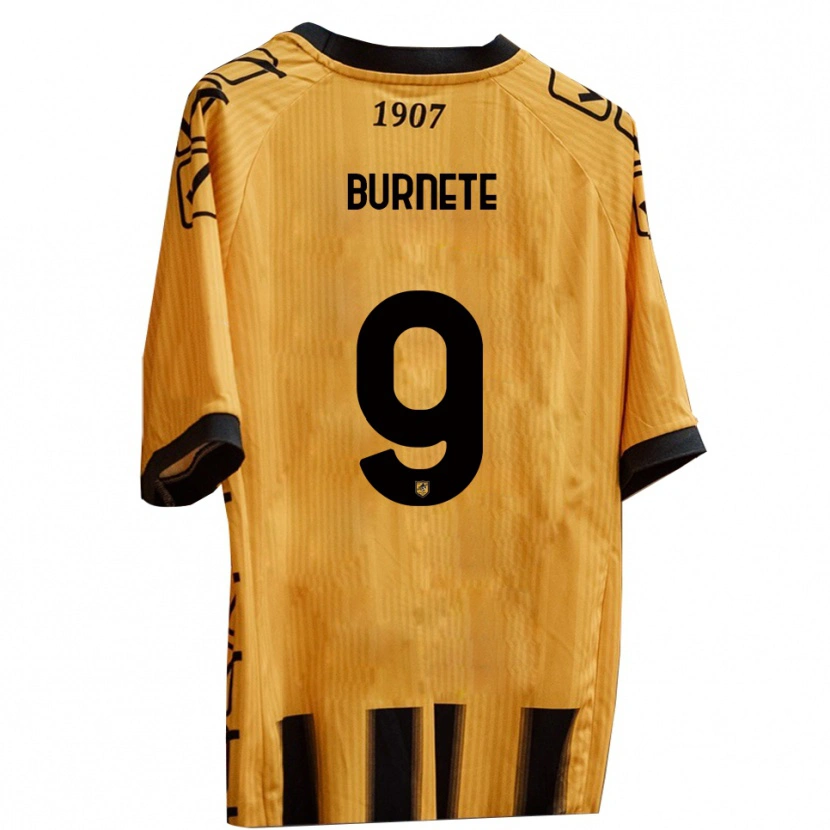 Danxen Mujer Camiseta Rareș Burnete #9 Amarillo Negro 1ª Equipación 2025/26 La Camisa
