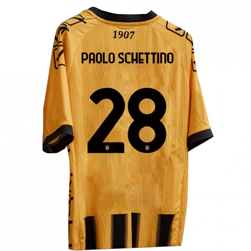 Danxen Mujer Camiseta Francesco Paolo Schettino #28 Amarillo Negro 1ª Equipación 2025/26 La Camisa