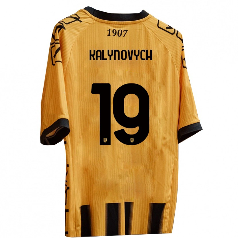 Danxen Mujer Camiseta Igor Kalynovych #19 Amarillo Negro 1ª Equipación 2025/26 La Camisa