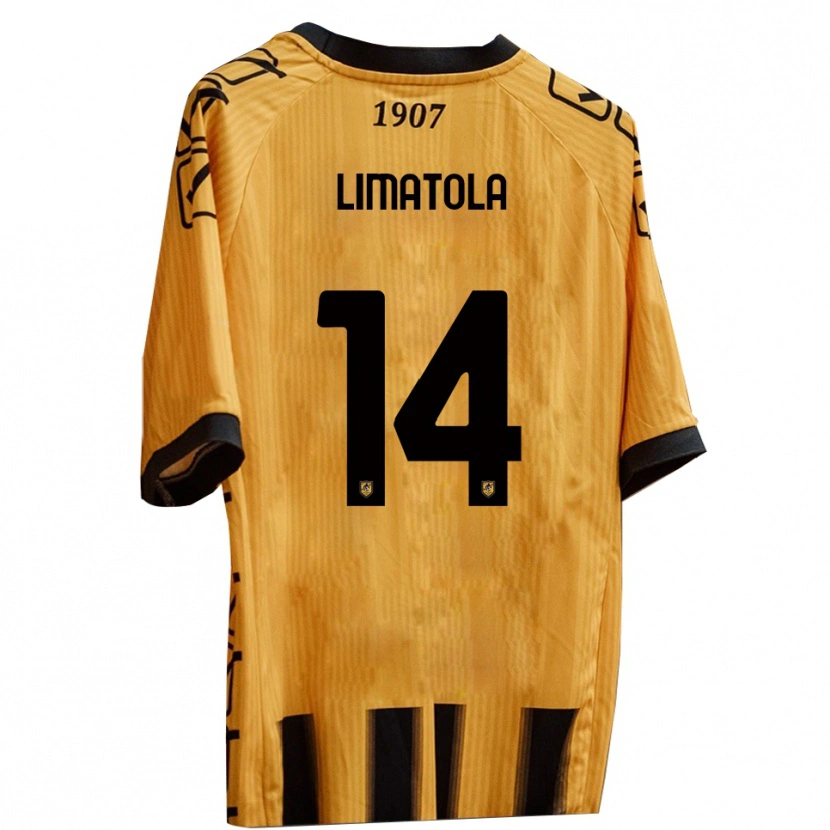 Danxen Mujer Camiseta Luigi Limatola #14 Amarillo Negro 1ª Equipación 2025/26 La Camisa