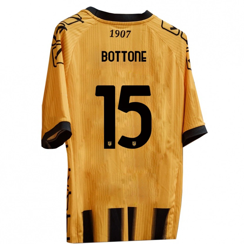 Danxen Mujer Camiseta Salvatore Bottone #15 Amarillo Negro 1ª Equipación 2025/26 La Camisa