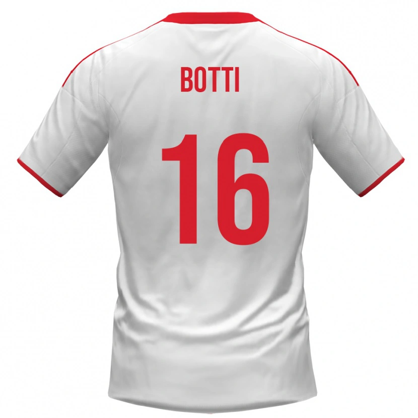 Danxen Mujer Camiseta Federico Botti #16 Blanco Rojo 1ª Equipación 2025/26 La Camisa