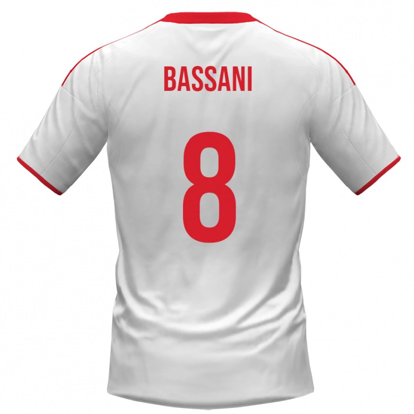Danxen Mujer Camiseta Nicolò Bassani #8 Blanco Rojo 1ª Equipación 2025/26 La Camisa