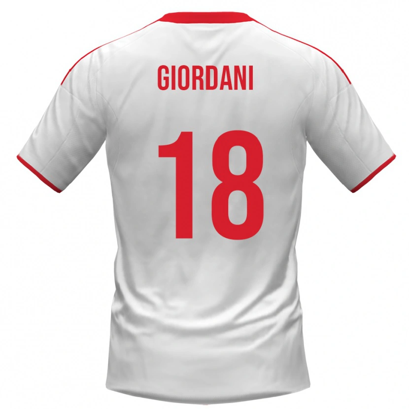 Danxen Mujer Camiseta Andrea Giordani #18 Blanco Rojo 1ª Equipación 2025/26 La Camisa