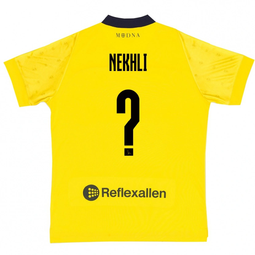 Danxen Mujer Camiseta Adam Nekhli #0 Amarillo Marino 1ª Equipación 2025/26 La Camisa