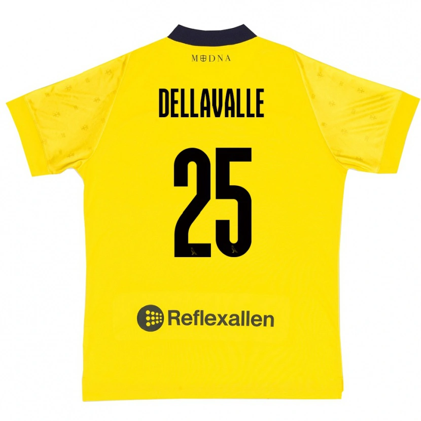 Danxen Mujer Camiseta Alessandro Dellavalle #25 Amarillo Marino 1ª Equipación 2025/26 La Camisa