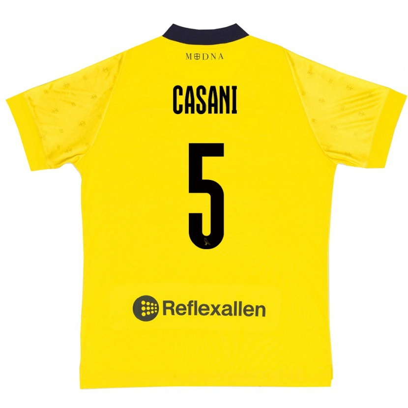 Danxen Mujer Camiseta Iacopo Casani #5 Amarillo Marino 1ª Equipación 2025/26 La Camisa