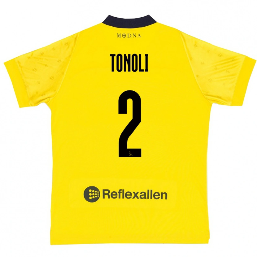 Danxen Mujer Camiseta Daniel Tonoli #2 Amarillo Marino 1ª Equipación 2025/26 La Camisa