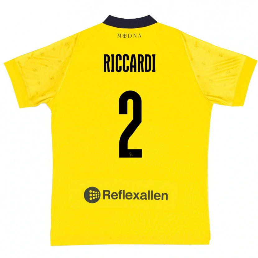 Danxen Mujer Camiseta Marcello Riccardi #2 Amarillo Marino 1ª Equipación 2025/26 La Camisa
