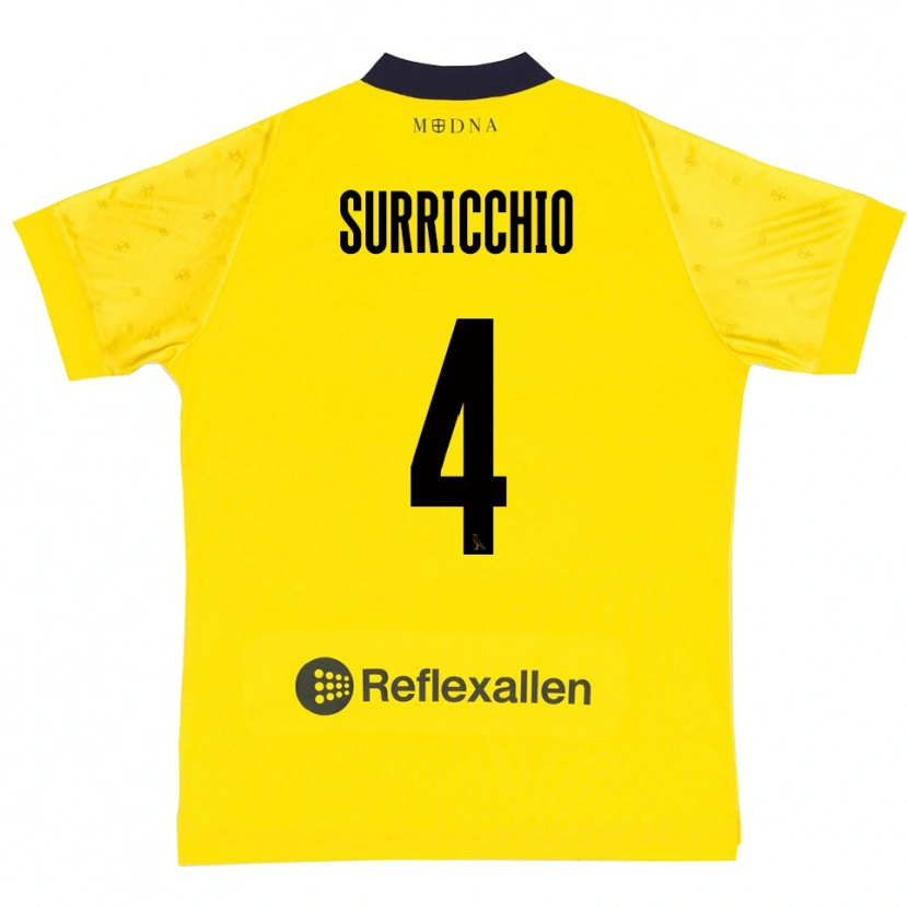 Danxen Mujer Camiseta Jacopo Surricchio #4 Amarillo Marino 1ª Equipación 2025/26 La Camisa