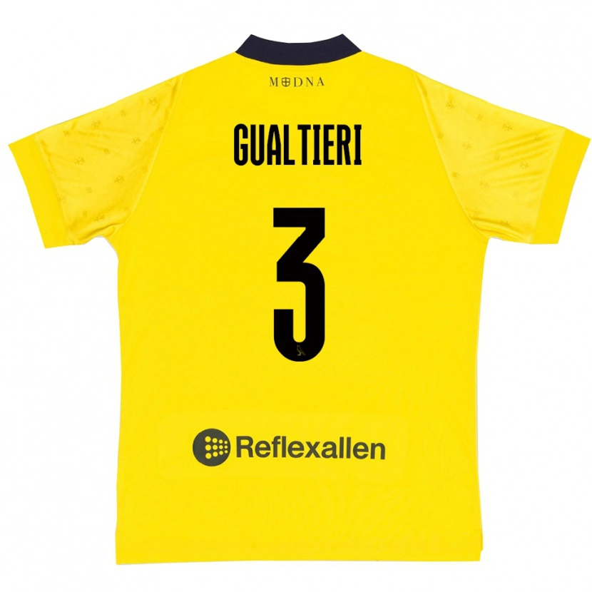 Danxen Mujer Camiseta Stefano Gualtieri #3 Amarillo Marino 1ª Equipación 2025/26 La Camisa
