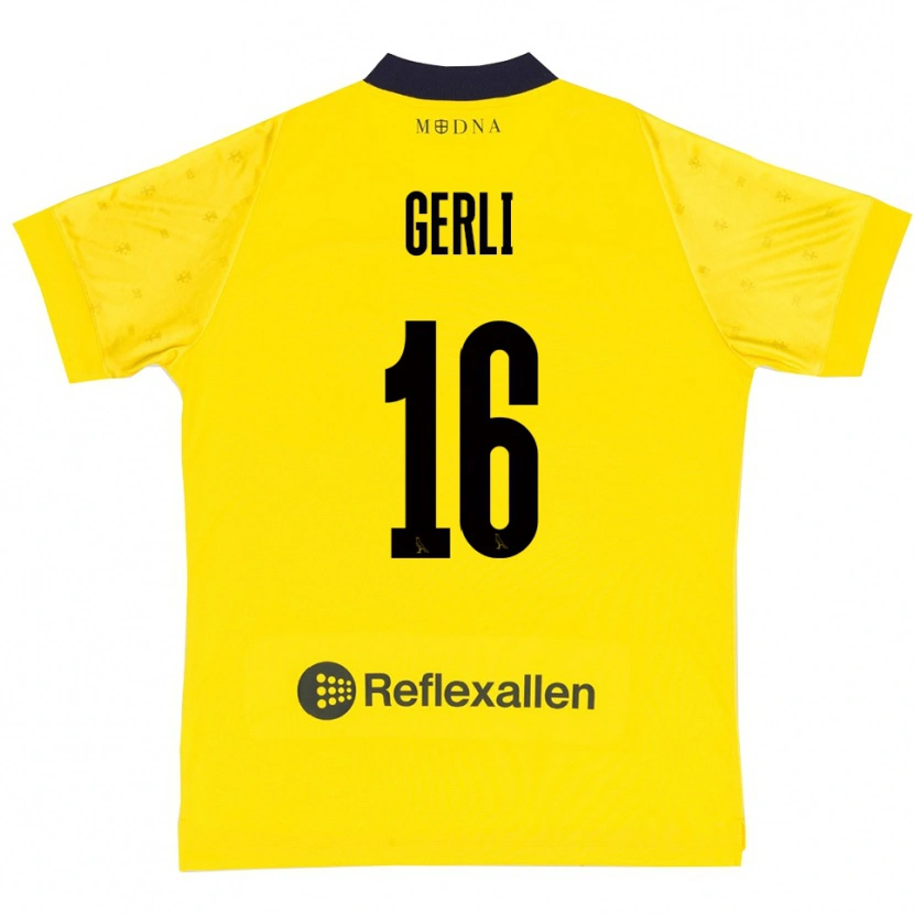 Danxen Mujer Camiseta Fabio Gerli #16 Amarillo Marino 1ª Equipación 2025/26 La Camisa