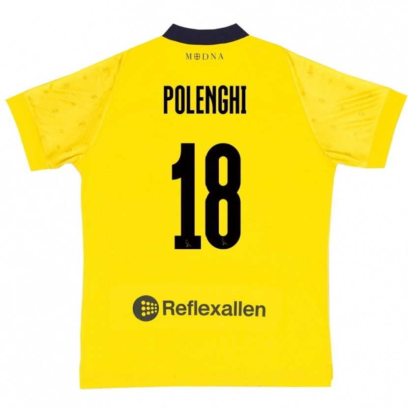 Danxen Mujer Camiseta Damiano Polenghi #18 Amarillo Marino 1ª Equipación 2025/26 La Camisa