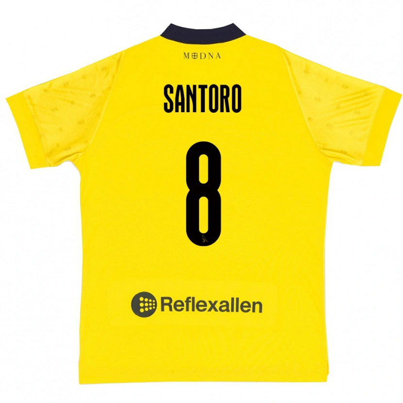 Danxen Mujer Camiseta Simone Santoro #8 Amarillo Marino 1ª Equipación 2025/26 La Camisa