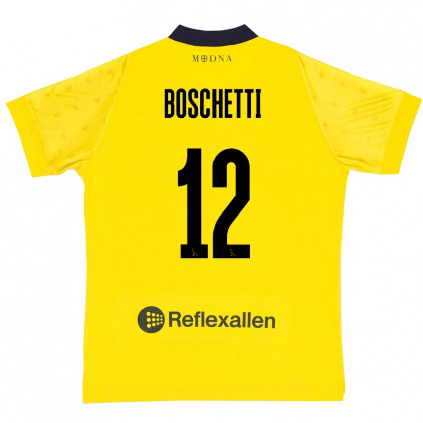Danxen Mujer Camiseta Matteo Boschetti #12 Amarillo Marino 1ª Equipación 2025/26 La Camisa